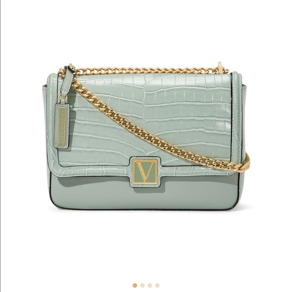 Victorias Secret Croc Embossed Shoulder Bag